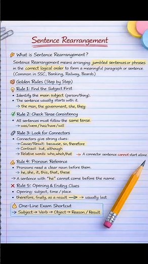 Sentence Rearrangement Tricks for Exams