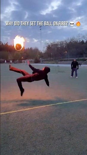 Why would they set the ball on fire!? 💀🔥 #football #soccer