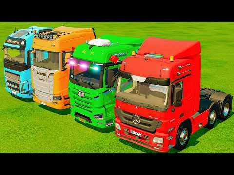 TRANSPORTING DUMP TRUCKS, TANKER TRUCKS & FIRE ENGINE WITH BIG TOW TRUCKS! Farming Simulator 22