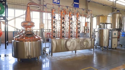 500L High-Quality Stainless Steel Copper Distillation Unit with Red Copper Tower Column