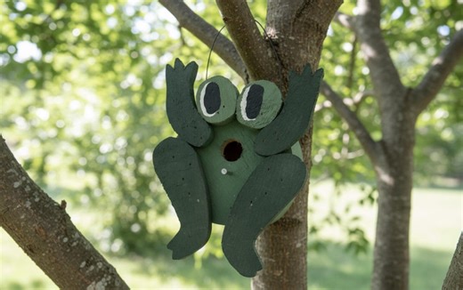 Frog Birdhouse, Barn Wood- Garden Decor, Amish Handcrafted - Etsy