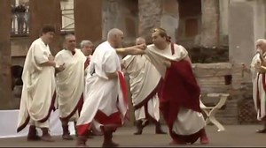 For the first time, the assassination of Julius Caesar has been reenacted at the exact location in central Rome where the general was stabbed to death by his senators in 44 B.C. Read the story: http://nbcnews.to/1x7FZf0 | NBC News