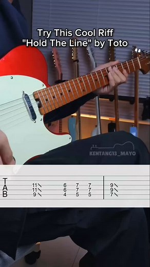 1.3K views · 650 reactions | #Repost @kentang13_mayo ... Toto - Hold the Line (riff+tab)Try this Cool Riff!!朗 ✅Save for later & follow for more TABS!! • • @crafterguitarid #craftermodernsera #guitartabs #holdtheline #toto #guitarriff #guitarcover #guitarhacks #guitartutorial #guitarsolo #guitarporn #guitarsdaily #telecaster #gitarcrafter #guitarsarebetter #rock #guitarplayer #guitarworld | Guitarra - LES | Facebook