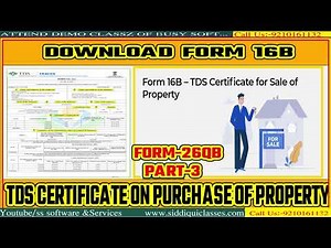 #03|Download Form 16B - TDS Certificate on Purchase of Property|TDS certificate Form 16IForm16AI16B