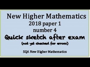 2018 SQA Higher Mathematics paper 1 No. 4