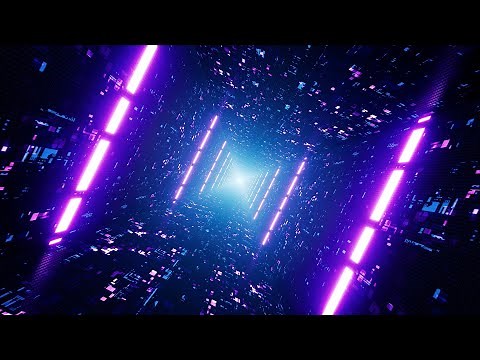 Rotating Neon Light Beam Cyber Tunnel vj background