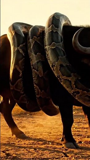 Big Python Attacked Wild Buffalo #animalrescue