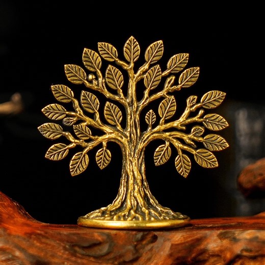 Solid Brass Tree of Life Figurine – Pure Brass Ornament Desk Shelf Decor - Etsy