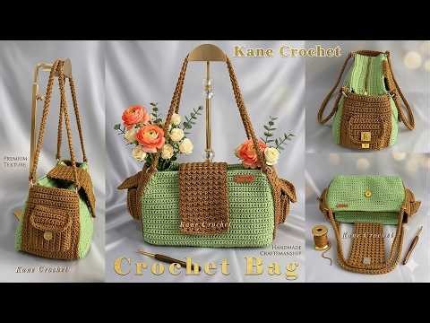 DIY Crochet Handbag | Two-Tone Shoulder Bag with Organized Pockets