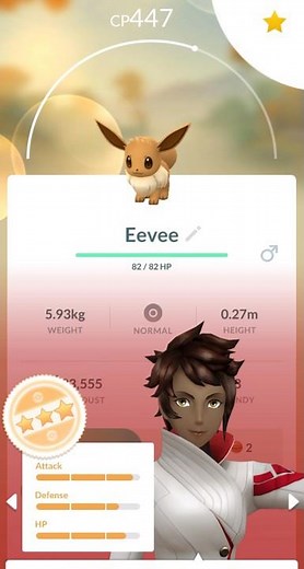 Evolving eevee into Espeon using the name trick set nickname to Sakura before evolving 🔥#pokemongo