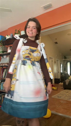Sewing a minion dress from a bedsheet #sewing ￼