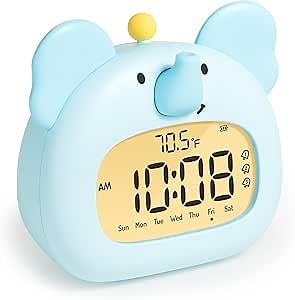 Elephant Alarm Clock, Digital Alarm Clock for Kids, Cute Capybara Stuff for Bedrooms, Rechargeable Dimming Night Light, Boys, Girls Alarm Clock Cute Funny Gift