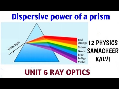 Dispersive power of a prism | Unit 6 Ray Optics | 12 Physics Samacheer kalvi.