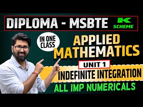 Applied Mathematics 2 - Indefinite Integration IMP Numericals #appliedmathematics #msbtediploma
