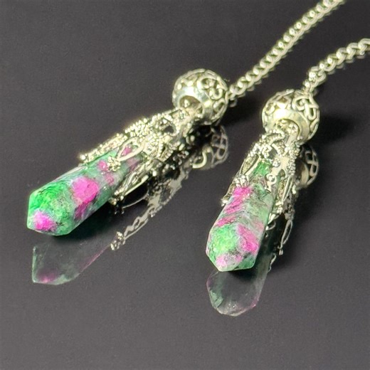 Ruby in Zoisite Pendulum – Natural Crystal Divination Tool | Dowsing Pendulum - Etsy