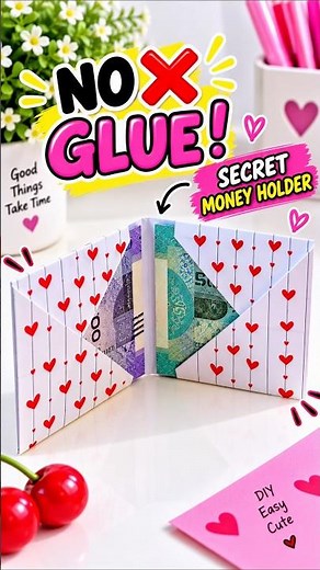 DIY Paper Money Holder 💸 | ❌ No Glue Paper Craft | Easy Origami Money Wallet #shorts