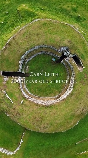 Between Golspie and Brora is Carn Liath or “the Grey Cairn”. This broch occupies a terrace overlooking the shore, has walls that are still 12ft high in places, and comes complete with a well preserved entrance passage and lintelled doorway. The remains of the broch are still impressive. The interior is deeper than the exterior, which remains partially banked. In the entrance passage is a cavity that was possibly used to guard the broch. And on the opposite side of the broch from the entrance is 
