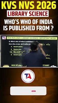 KVS NVS Librarian 2026🔥Who’s who of india is published from ? Question of the Day #Shorts