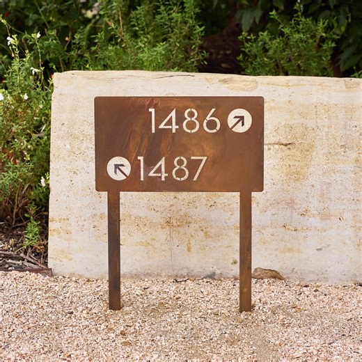 Customizable Steel Directional Yard Sign With Arrows - Modern House Sign - Etsy