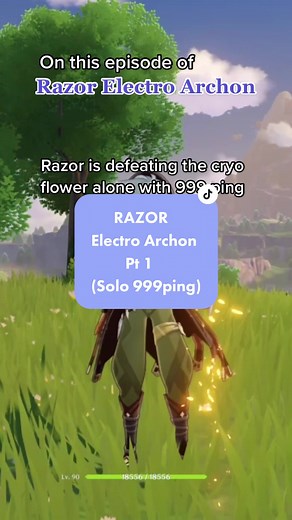 Defeating Cryo Flower with Razor in Genshin Impact