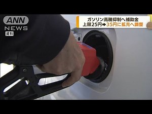 ガソリン高騰抑制へ補助金 上限25円→35円に調整(2022年4月22日)