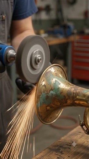 15 year's vintage brash trumpet #beforeandafter #oneminuterestoration