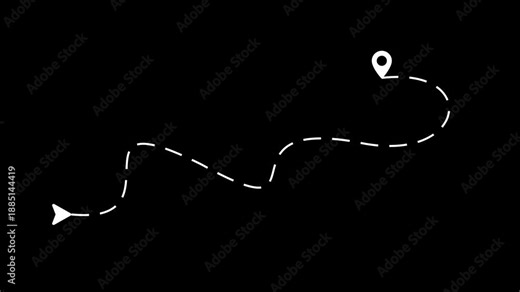 Animated route line map navigation with real time location pin tracking for modern gps applications