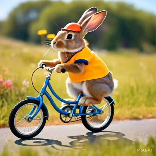 Bunny on Wheels! Rabbit Rides a Cycle Like a Pro