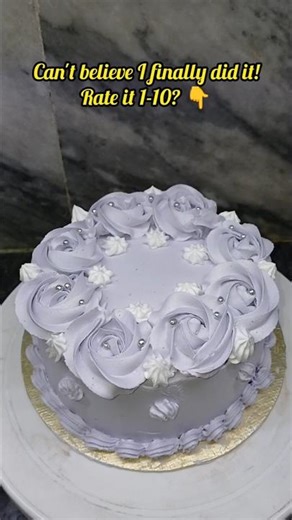 Satisfying Cake Decorating: Simple & Elegant Rosette Design 💜 #viral #shortvideo