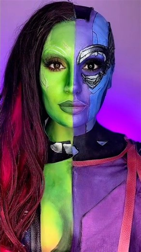 Part 8 Gamora vs Nebula #guardiansofthegalaxy #gamoramakeup #nebulamakeup