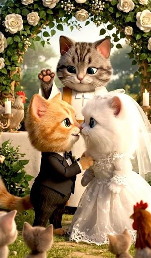 When Cats Get Married🐾💍 #shorts #marriedcat