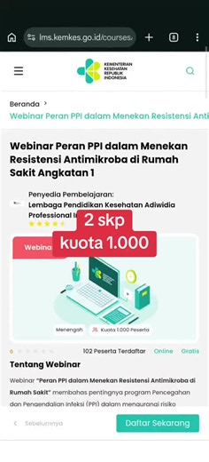 Cara Dapatkan SKP Gratis di SatuSehat — 2 SKP Kuota 1.000