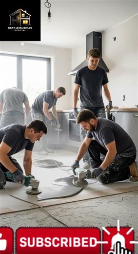 Luxury Kitchen Floor Transformation | Real Workers Installing Metallic Epoxy Marble Floor