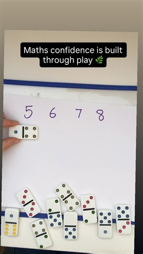 Maths doesn’t need to be rushed to make progress 懶 This simple domino game helps children build number sense by seeing, touching and noticing quantities — before symbols and worksheets. Start where your child is. Slow it down. Let confidence grow through play ✨  Save this to try at home  Free maths games pack linked in my bio . . . #mathsthroughplay #earlymaths #numbersense #learningthroughplay #homelearningideas | Foundations First Maths | Facebook