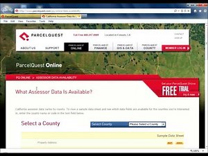 Your ParcelQuest Support Menu
