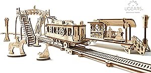 UGears Mechanical Town Series Tram Line Mechanical Wooden Model Kit 3D Puzzle Assembly