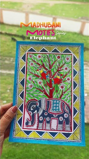 Madhubani Motif Hathi #mithilaart #madhubani #madhubanipainting #explore #mithila #fyp #trending