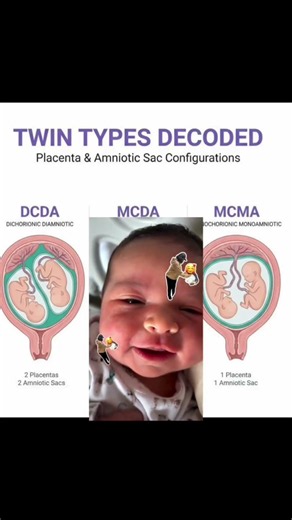 TWIN TYPES DECODEDPlacenta &Amniotic Sac Configurations #goviral #educationalvideos