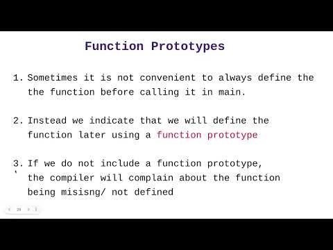 Introduction to functions - function prototypes