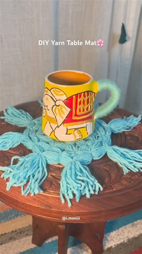 DIY Yarn Table Mat🌸 new thalposh design ‪@i.moniii‬ #diy #tablemat #easydiy #diyart #diycrafts