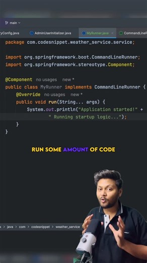 Chetan Ghate | CommandLineRunner In Java ✅ | Instagram