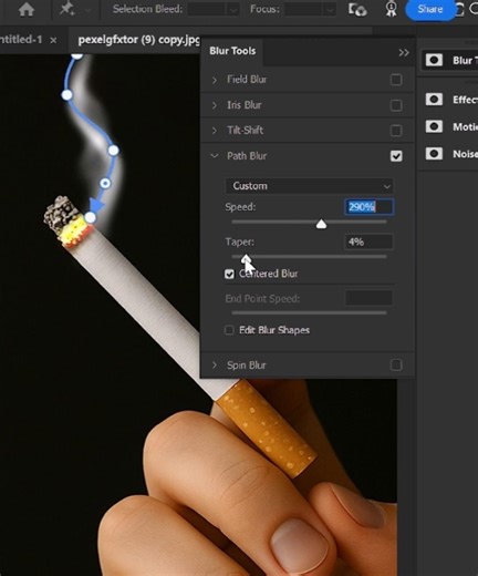 Create REALISTIC Cigarette Lit & Smoke Effect In Photoshop