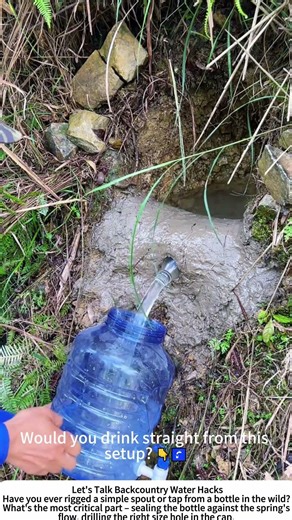 DIY Bottle Faucet in a Mountain Spring – Fresh Water on Tap 💧🏞️