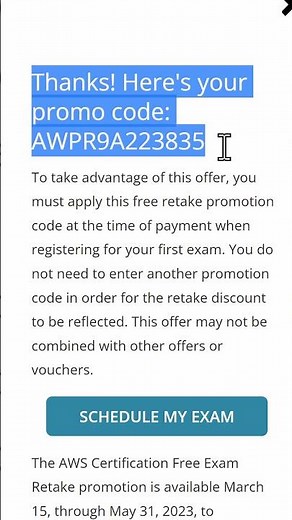 [CLOSED] Free AWS Exam Retake - Promotional Offer till July 15, 2023