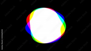 Wibbly Wobbly White Hole With Edges Showing Additive Color Screen Mixing