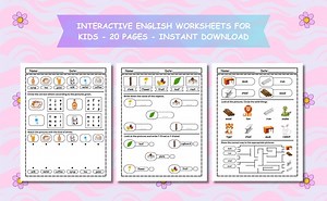 Fun ESL Vocabulary Worksheets for Kids: Interactive English Learning (PDF & PNG Download) - Etsy Canada