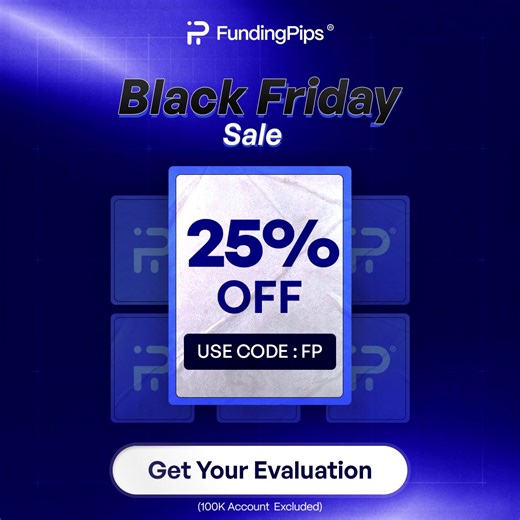 8.9K reactions · 61 shares | Black Friday Sale is Here Get 25% OFF  Use Code : FP ✅ Starting at just $22 ✅ $180M+ Rewards ✅ No Reward Denial ✅ 1.5M+ Traders Get your Evaluation now  www.fundingpips.com | Fundingpips | Facebook