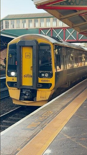 GWR class 158 thrashing out of Teignmouth station with the Paignton to Exmouth service 158951 DMU