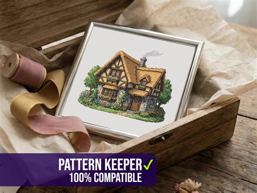 Cozy Cottage Cross Stitch Pattern PDF | Flower Garden House Counted Cross Stitch | Charming Country Home Pattern | Instant Download - Etsy