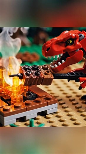 🍖LEGO T-Rex ASMR 🦖🔥 Cooking & Eating LEGO Meat | Satisfying Toy Animation. #lego #asmr